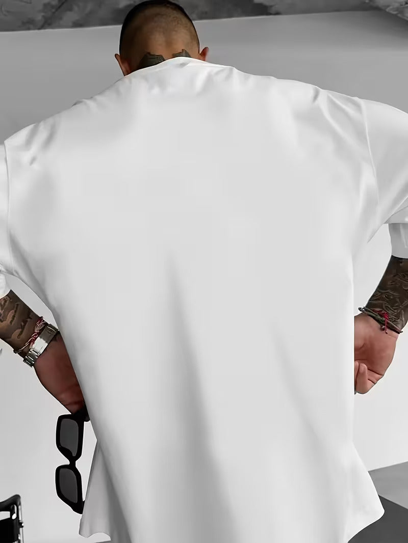 Men’s Japanese Anime Graphic Cotton T-Shirt – Retro Pixel Art Design