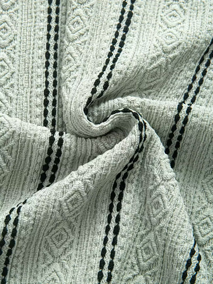 Men’s Casual Sports T-Shirt – Jacquard Texture Short Sleeve Fashion Shirt