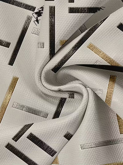 Men’s Black & Gold Stripe Graphic T-Shirt – Short Sleeve Crew Neck Casual Tee for Summer Style